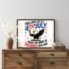 Light Oak Framed Bald Eagle American Flag Art, 4th of July Independence Day Canvas Wall Decor, Ready to Hang Patriotic Home Artwork