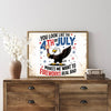 Light Oak Framed Bald Eagle American Flag Art, 4th of July Independence Day Canvas Wall Decor, Ready to Hang Patriotic Home Artwork