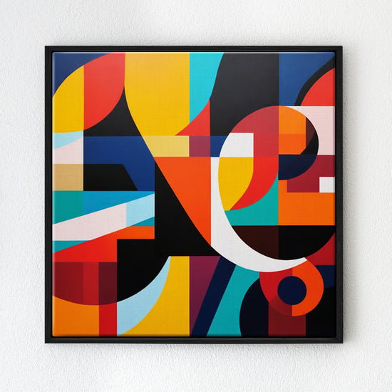 black frame abstract colorful geometric wall art decor