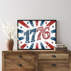 Light Oak Framed Bald Eagle American Flag Art, 4th of July Independence Day Canvas Wall Decor, Ready to Hang Patriotic Home Artwork