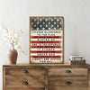 Patriotic Bald Eagle with Flaming Star Canvas Wall Art Framed, Light Oak Frame, USA Flag Themed Decor, 4th of July Gift for Veterans & Patriotic Home