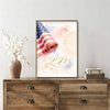 Rustic American Flag Star Wall Decor, Happy Fourth of July Framed Canvas, 4th of July Patriotic Gift for Home & Independence Day Celebration