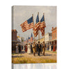 Rustic American Flag Star Wall Decor, Happy Fourth of July Framed Canvas, 4th of July Patriotic Gift for Home & Independence Day Celebration