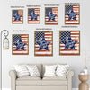 Rustic American Flag Star Wall Decor, Happy Fourth of July Framed Canvas, 4th of July Patriotic Gift for Home & Independence Day Celebration
