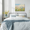 wall art canvas painting in the bedroom depicts a gorgeous sea of ​​flowers