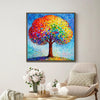 coffee frame wall art painting shows a colorful rainbow tree