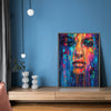 coffee frame abstract beautiful woman art canvas on the table