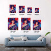 different size wall art painting of a lady