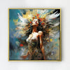 gold frame flower goddess wall art painting