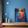 light oak frame abstract beautiful woman art canvas on the table