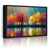 black frame abstract trees and reflection wall art canvas