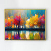 gold frame abstract trees and reflection wall art canvas