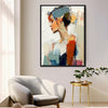 black frame wall art painting in the living room