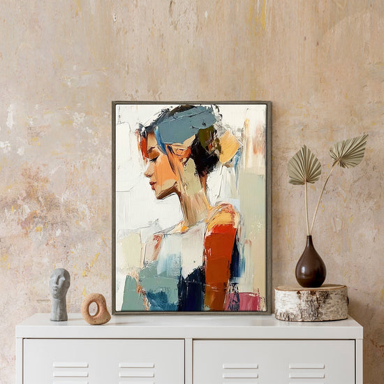coffee frame wall art women painting on the table