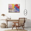 gold frame wall art painting depicting colorful forest