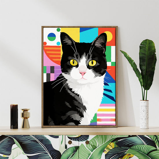 coffee frame wall art canvas pop cat