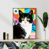 coffee frame wall art canvas pop cat