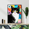 black frame wall art canvas pop cat