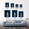 different size wall art canvas depicts a white yacht sails on the deep blue sea