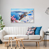 white frame wall art canvas santorini scenery